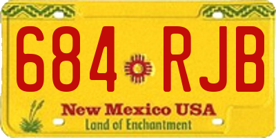 NM license plate 684RJB