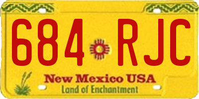 NM license plate 684RJC