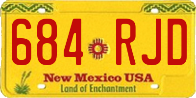 NM license plate 684RJD