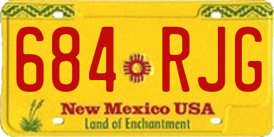 NM license plate 684RJG
