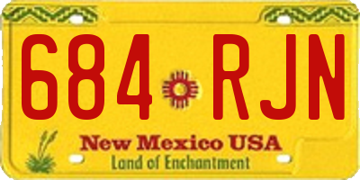 NM license plate 684RJN