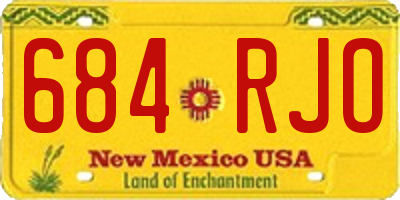 NM license plate 684RJO