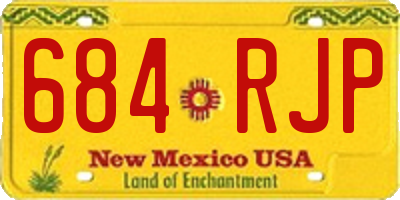 NM license plate 684RJP