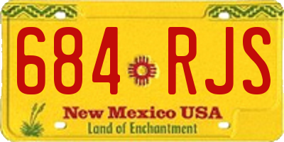 NM license plate 684RJS