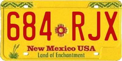 NM license plate 684RJX