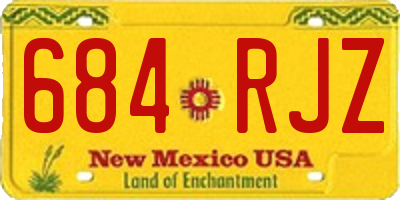 NM license plate 684RJZ