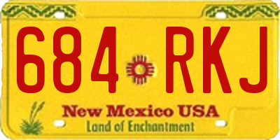NM license plate 684RKJ