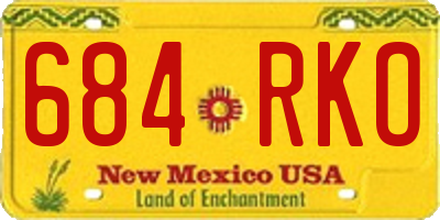 NM license plate 684RKO