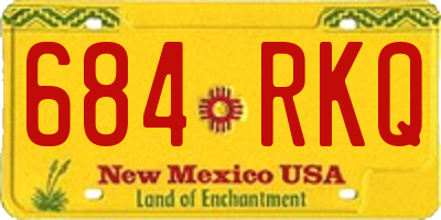 NM license plate 684RKQ