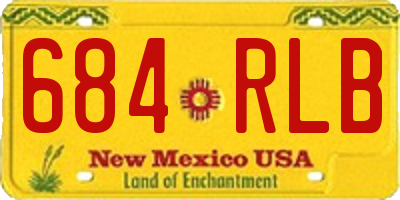 NM license plate 684RLB