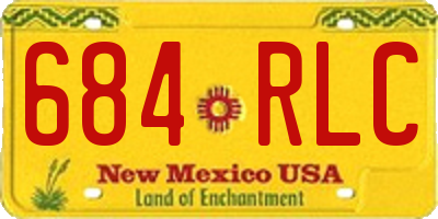 NM license plate 684RLC