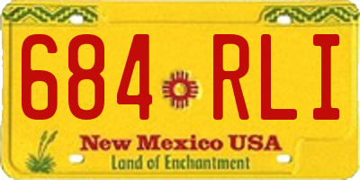 NM license plate 684RLI