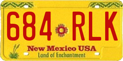 NM license plate 684RLK