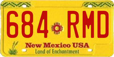 NM license plate 684RMD