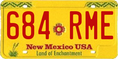 NM license plate 684RME