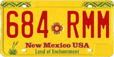 NM license plate 684RMM