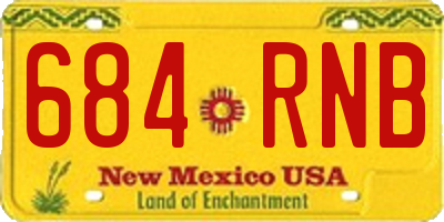 NM license plate 684RNB