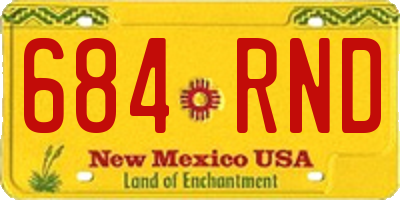 NM license plate 684RND