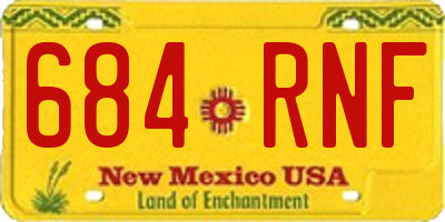NM license plate 684RNF
