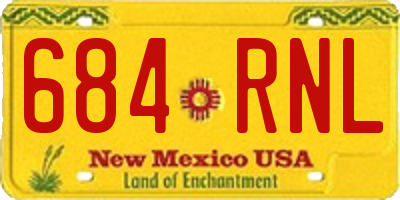 NM license plate 684RNL