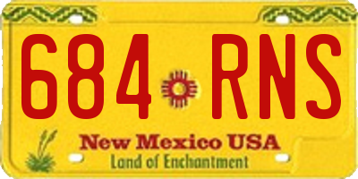 NM license plate 684RNS
