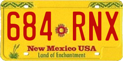 NM license plate 684RNX