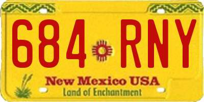 NM license plate 684RNY