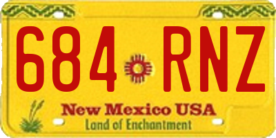 NM license plate 684RNZ