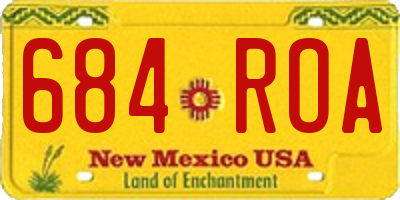 NM license plate 684ROA