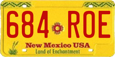 NM license plate 684ROE