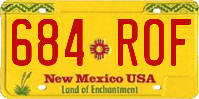 NM license plate 684ROF