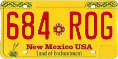 NM license plate 684ROG