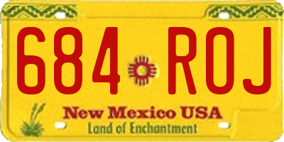NM license plate 684ROJ