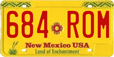 NM license plate 684ROM
