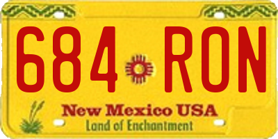 NM license plate 684RON