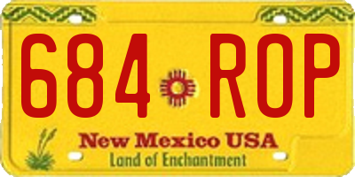 NM license plate 684ROP