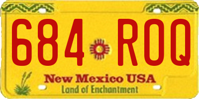 NM license plate 684ROQ
