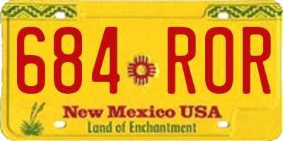 NM license plate 684ROR