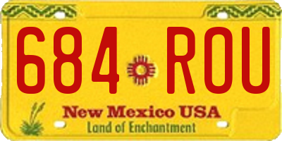 NM license plate 684ROU