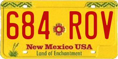 NM license plate 684ROV