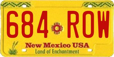 NM license plate 684ROW