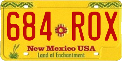 NM license plate 684ROX