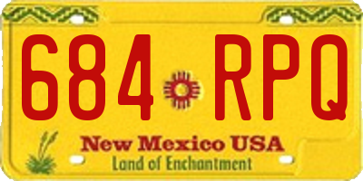 NM license plate 684RPQ