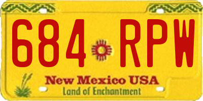 NM license plate 684RPW