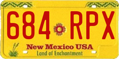 NM license plate 684RPX