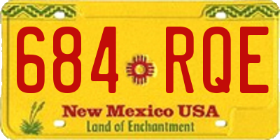 NM license plate 684RQE