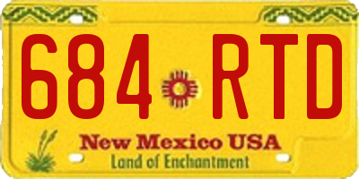 NM license plate 684RTD