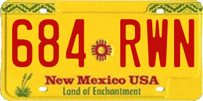 NM license plate 684RWN