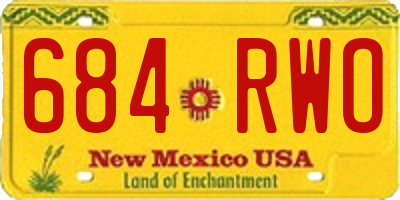 NM license plate 684RWO