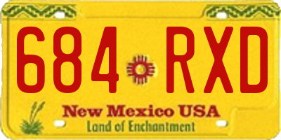 NM license plate 684RXD